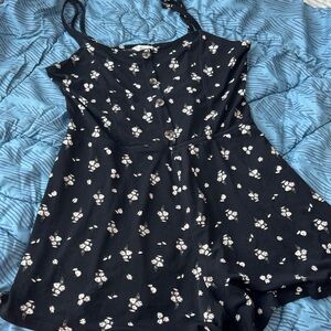 Aeropostale Black Floral Button-Front Camisole
